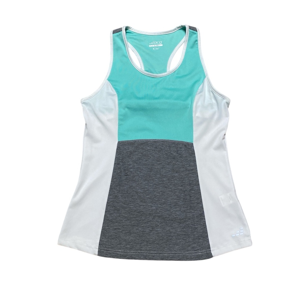 BCG Tank Top Women’s S Color Block Racerback Built in Bra Gym Activewear Shirt